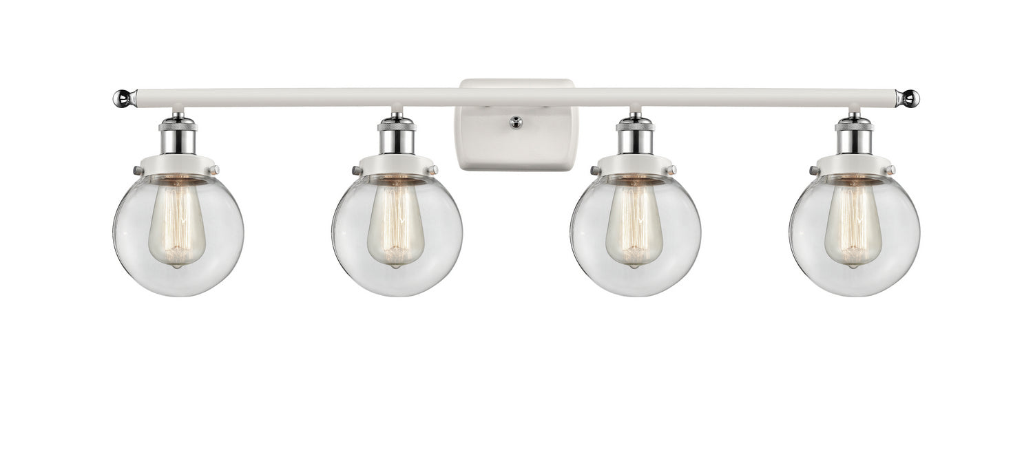 Innovations 916-4W-WPC-G202-6-LED LED Bath Vanity, White Polished Chrome
