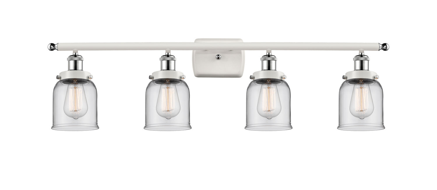 Innovations 916-4W-WPC-G52 Four Light Bath Vanity, White Polished Chrome