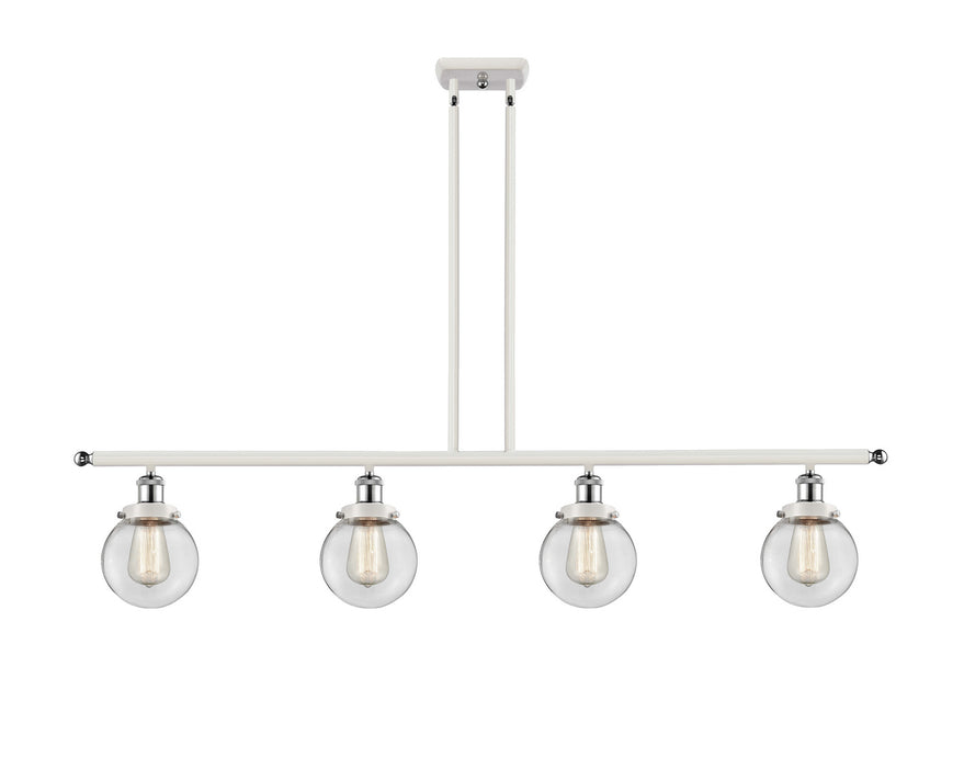 Innovations 916-4I-WPC-G202-6 Four Light Island Pendant, White Polished Chrome