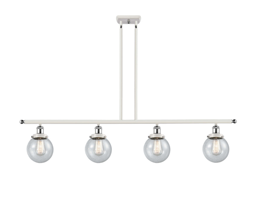 Innovations 916-4I-WPC-G204-6-LED LED Island Pendant, White Polished Chrome