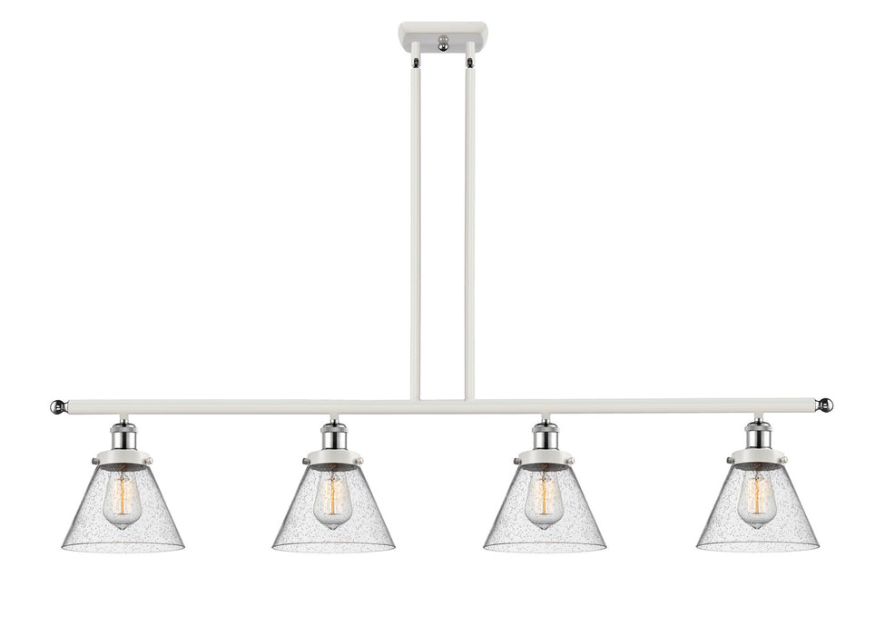 Innovations 916-4I-WPC-G44 Four Light Island Pendant, White Polished Chrome