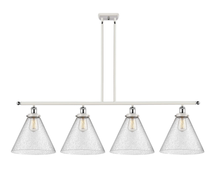 Innovations 916-4I-WPC-G44-L Four Light Island Pendant, White Polished Chrome