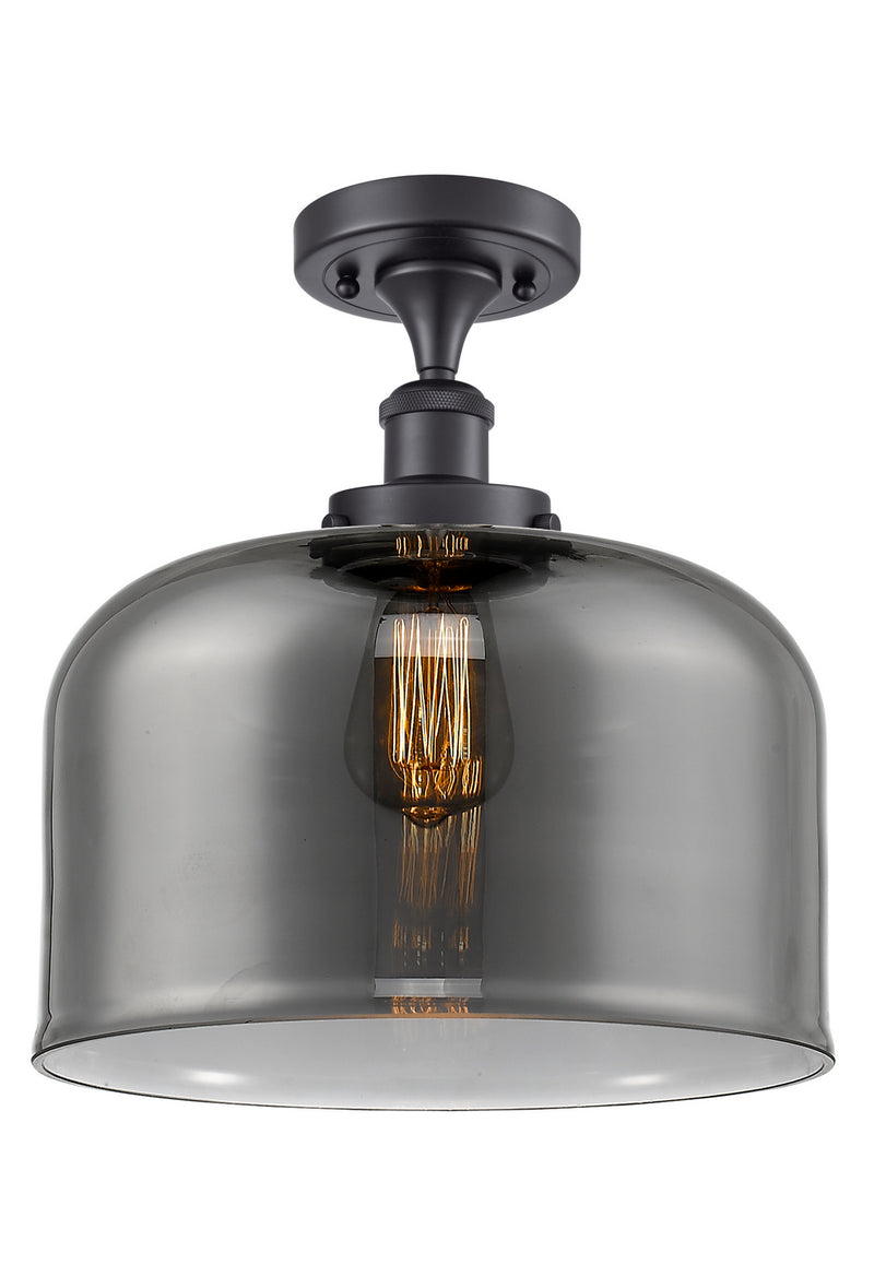 Innovations 916-1C-BK-G73-L One Light Semi-Flush Mount, Matte Black