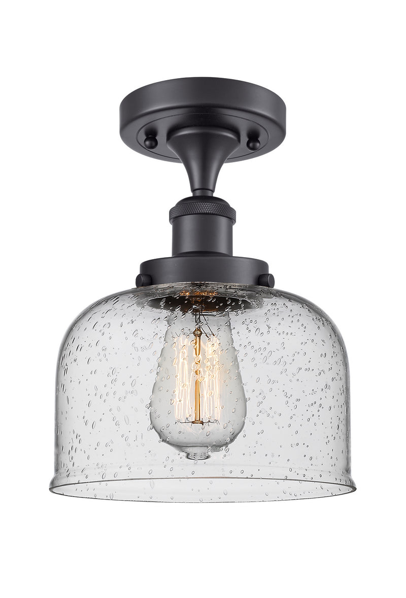 Innovations 916-1C-BK-G74 One Light Semi-Flush Mount, Matte Black