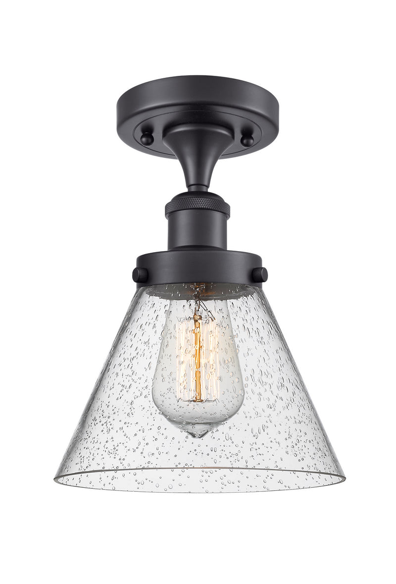 Innovations 916-1C-BK-G44 One Light Semi-Flush Mount, Matte Black