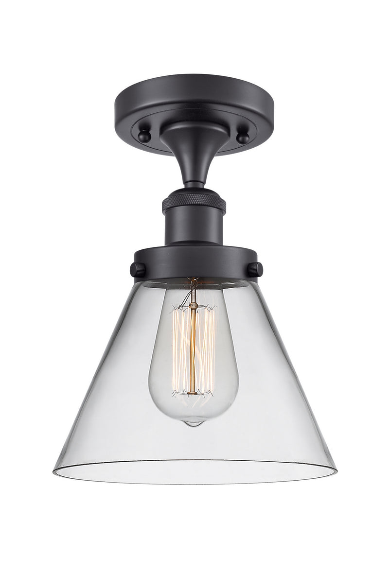 Innovations 916-1C-BK-G42-LED LED Semi-Flush Mount, Matte Black