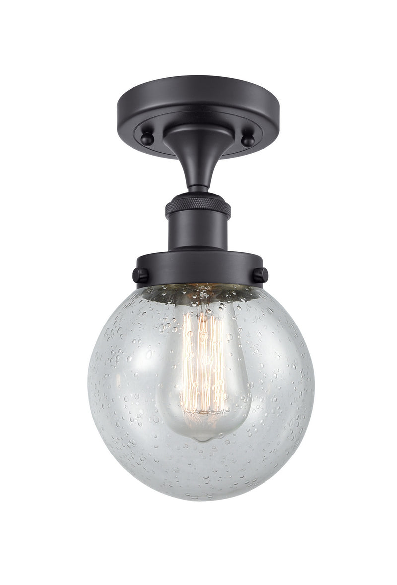 Innovations 916-1C-BK-G204-6-LED LED Semi-Flush Mount, Matte Black