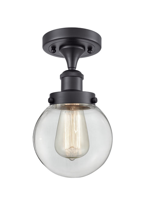 Innovations 916-1C-BK-G202-6-LED LED Semi-Flush Mount, Matte Black