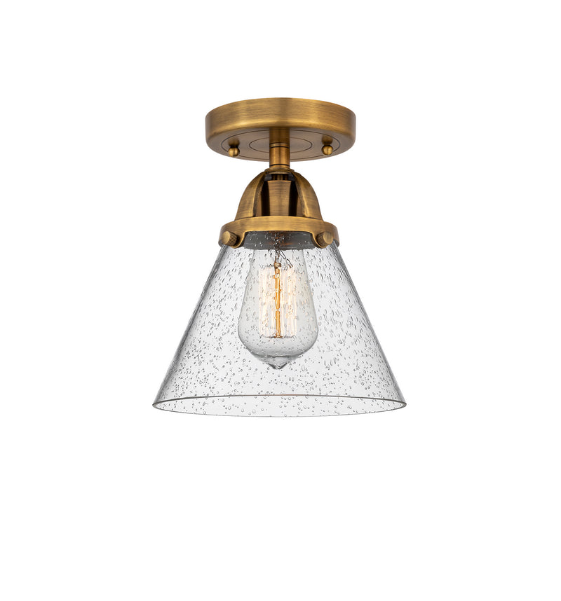 Innovations 288-1C-BB-G44 One Light Semi-Flush Mount, Brushed Brass