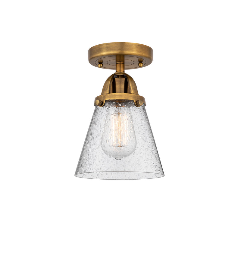Innovations 288-1C-BB-G64 One Light Semi-Flush Mount, Brushed Brass