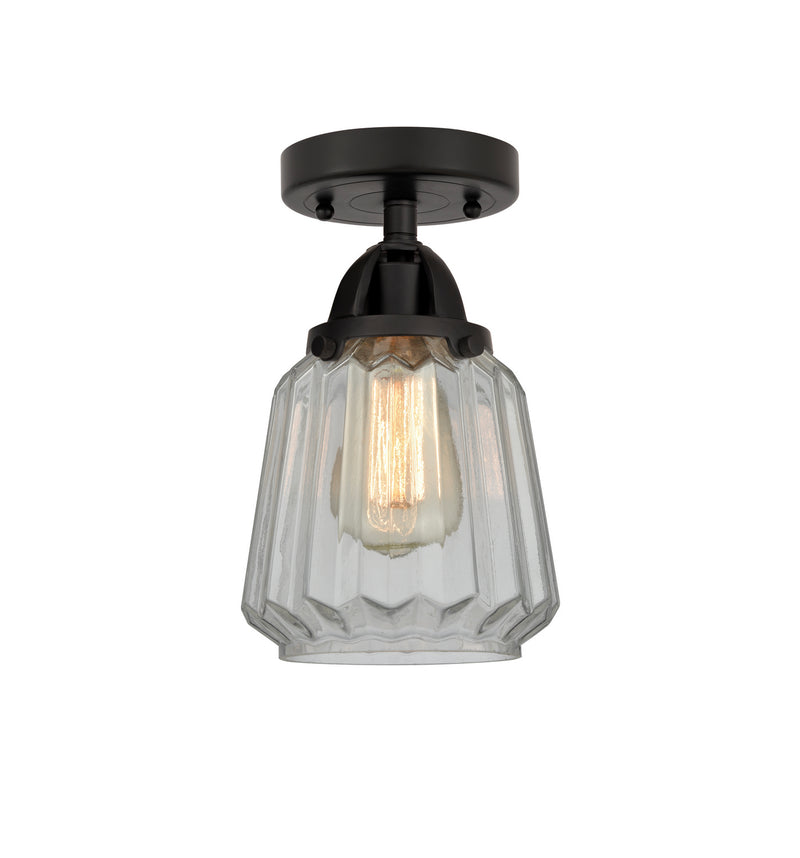 Innovations 288-1C-BK-G142 One Light Semi-Flush Mount, Matte Black