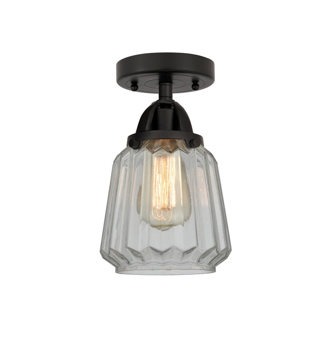Innovations 288-1C-BK-G142 One Light Semi-Flush Mount, Matte Black