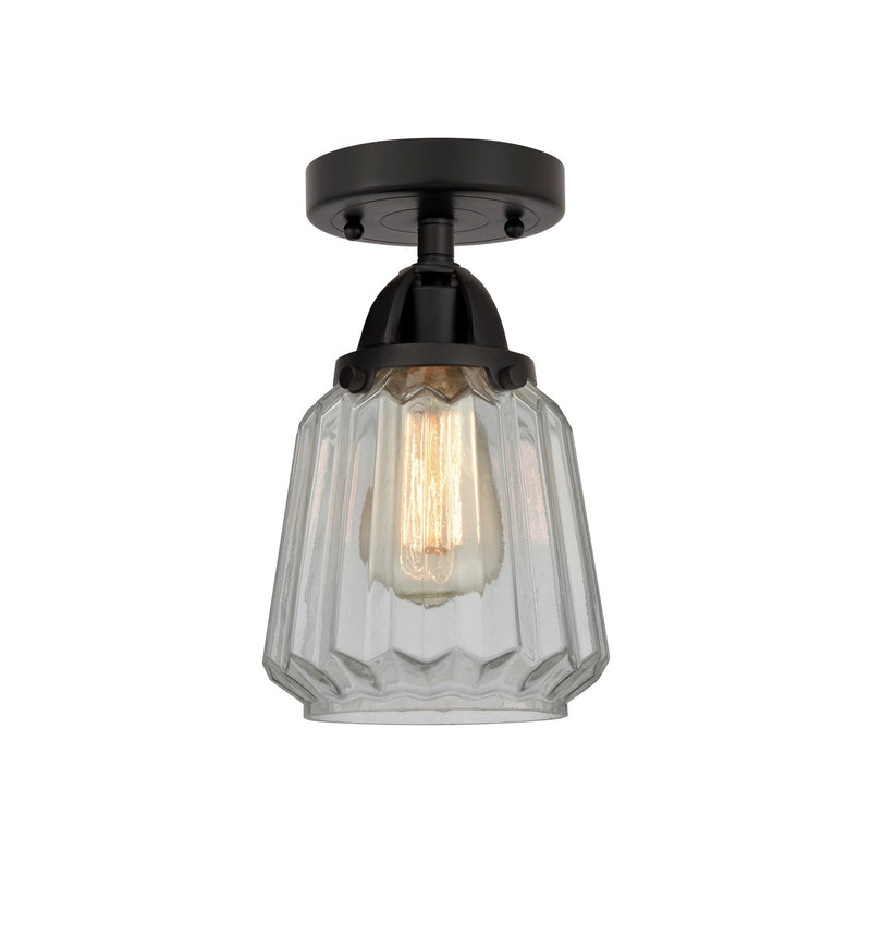 Innovations 288-1C-BK-G142-LED LED Semi-Flush Mount, Matte Black