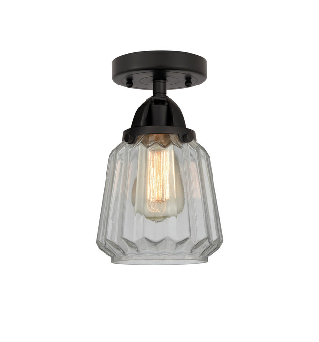 Innovations 288-1C-BK-G142-LED LED Semi-Flush Mount, Matte Black