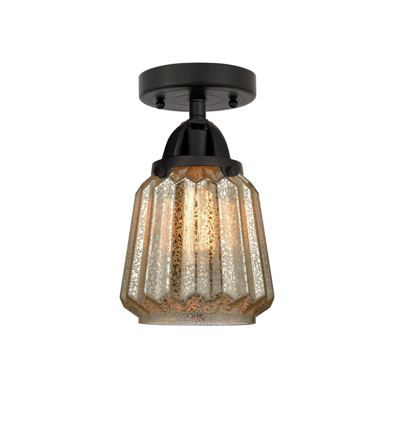 Innovations 288-1C-BK-G146 One Light Semi-Flush Mount, Matte Black