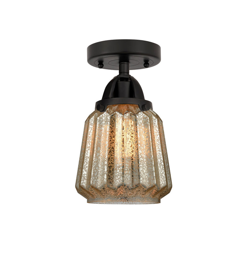 Innovations 288-1C-BK-G146-LED LED Semi-Flush Mount, Matte Black