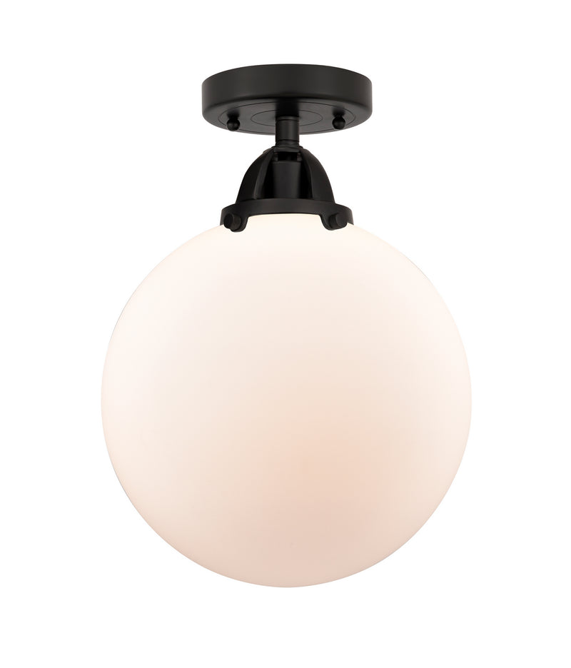 Innovations 288-1C-BK-G201-10 One Light Semi-Flush Mount, Matte Black