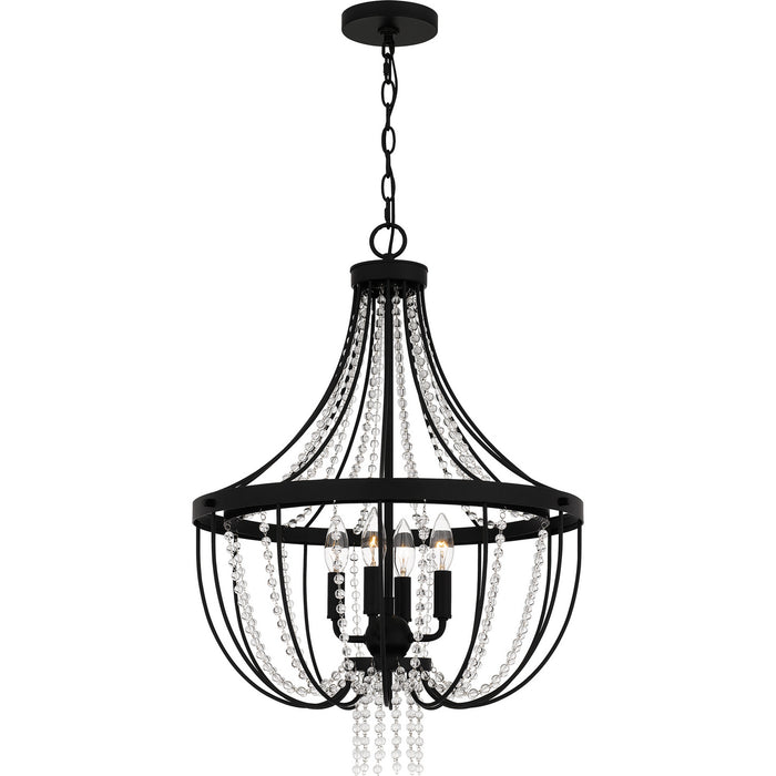 Quoizel ADL2820MBK Four Light Pendant, Matte Black
