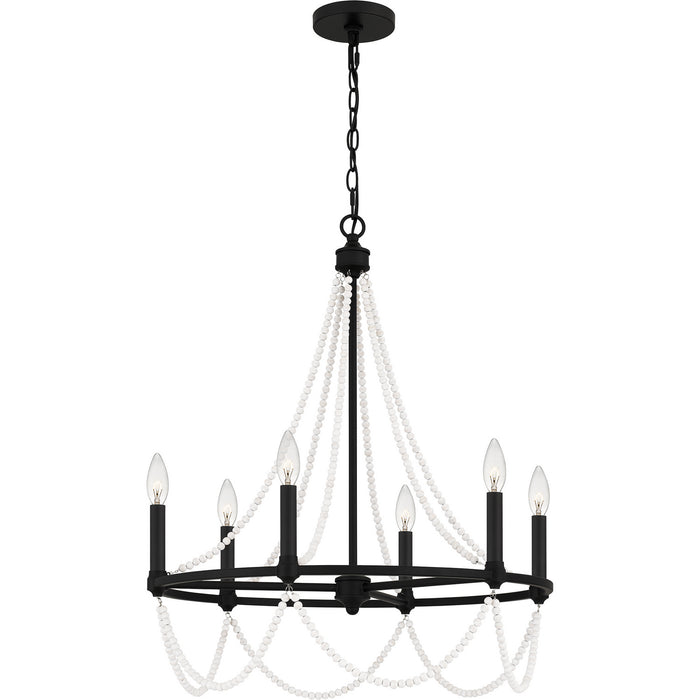 Quoizel BGA5021MBK Six Light Chandelier, Matte Black