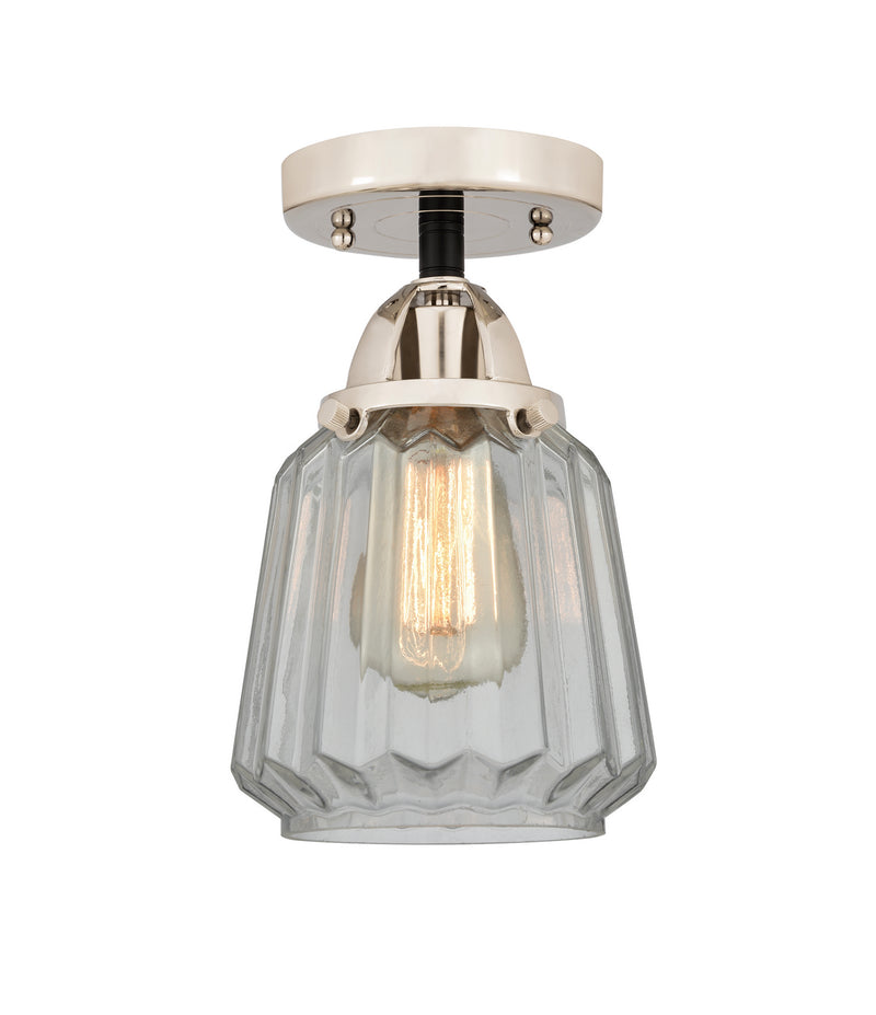 Innovations 288-1C-BPN-G142 One Light Semi-Flush Mount, Black Polished Nickel