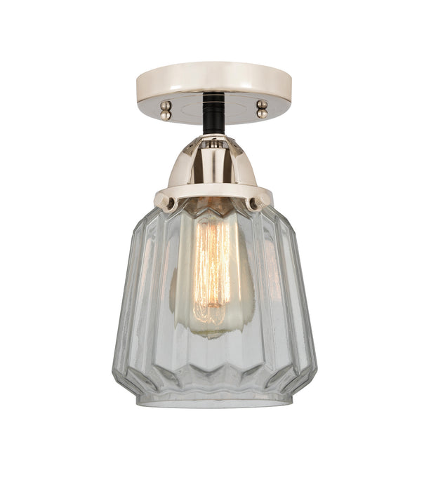 Innovations 288-1C-BPN-G142 One Light Semi-Flush Mount, Black Polished Nickel