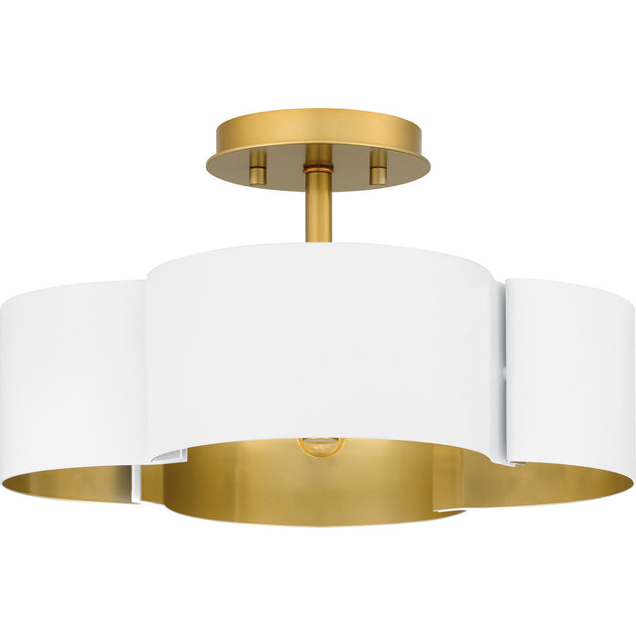 Quoizel BSM1714W Four Light Semi-Flush Mount, Matte White
