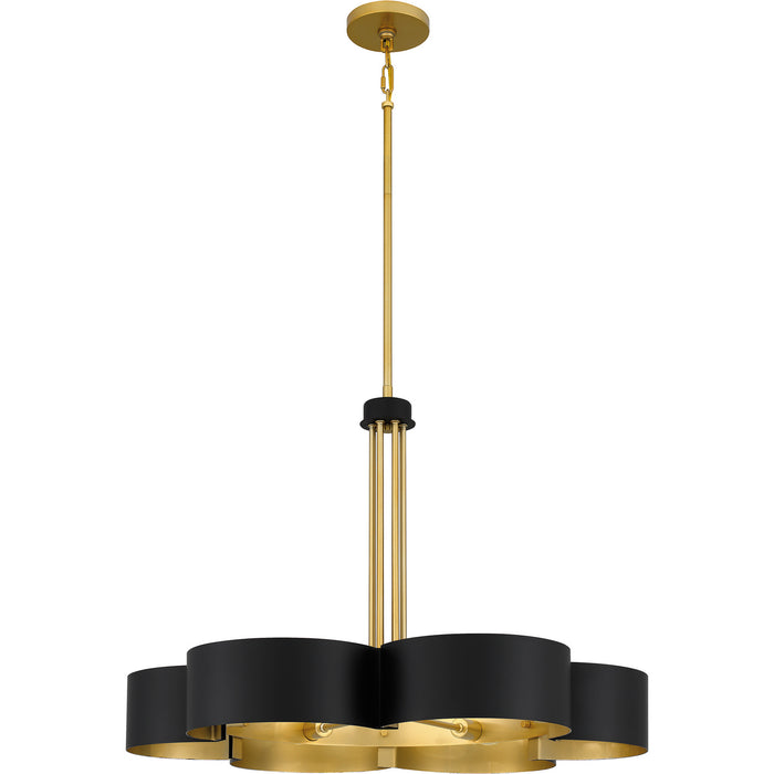Quoizel BSM5028MBK Six Light Chandelier, Matte Black