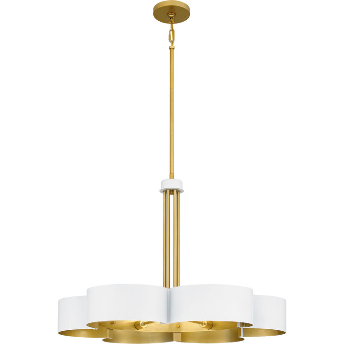 Quoizel BSM5028W Six Light Chandelier, Matte White