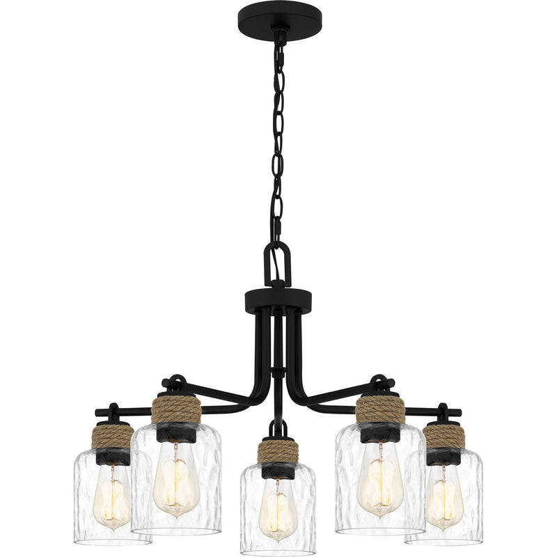 Quoizel BTC5025MBK Five Light Chandelier, Matte Black