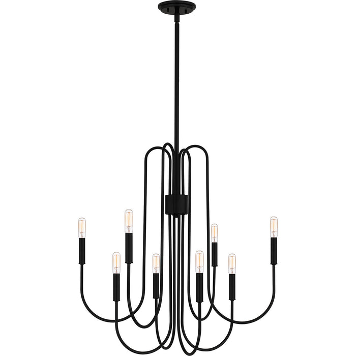 Quoizel CBR5028K Eight Light Chandelier, Mystic Black