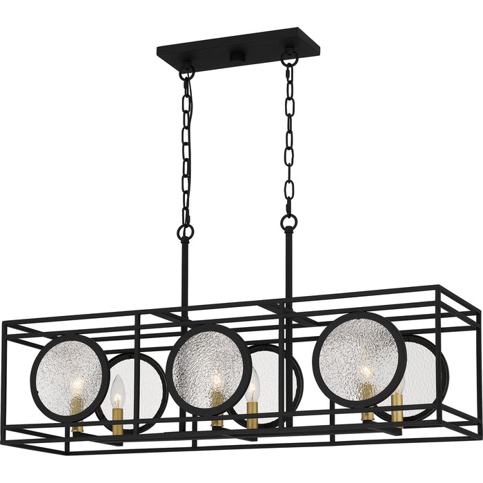 Quoizel CHT636EK Six Light Island Chandelier, Earth Black