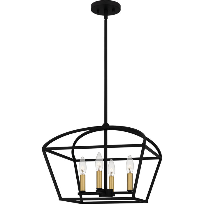 Quoizel COB2816MBK Four Light Pendant, Matte Black