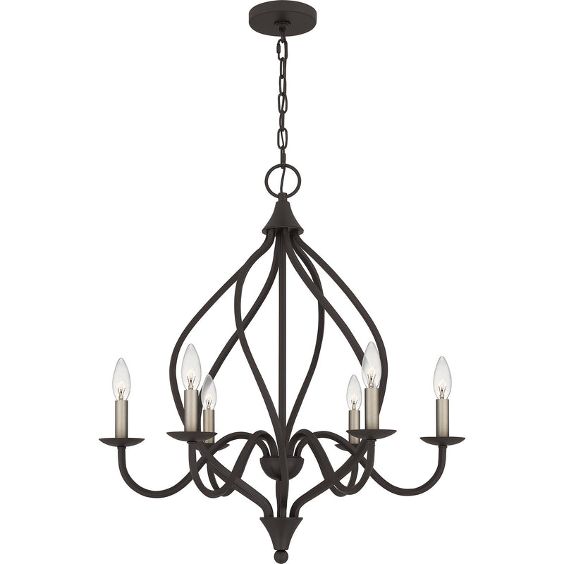 Quoizel DUP5025OZ Six Light Chandelier, Old Bronze