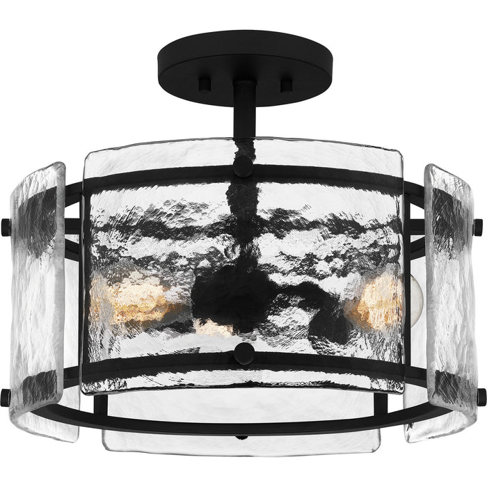 Quoizel FTS1716EK Three Light Semi Flush Mount, Earth Black