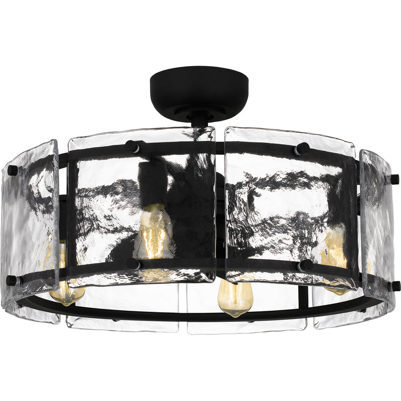 Quoizel FTS3124EK Four Light Fandelier, Earth Black