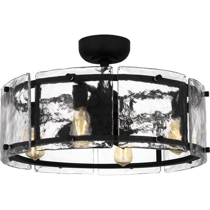 Quoizel FTS3124EK Four Light Fandelier, Earth Black