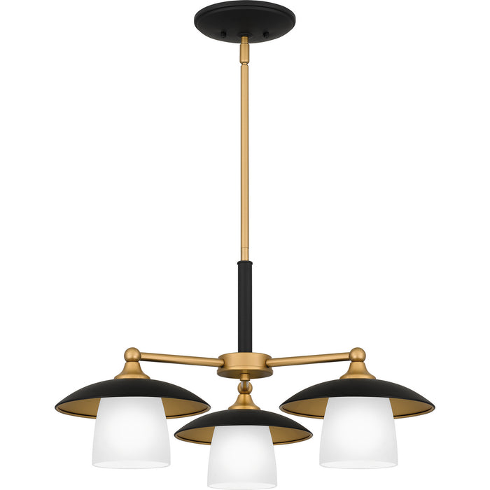 Quoizel FYT5124EK Three Light Chandelier, Earth Black