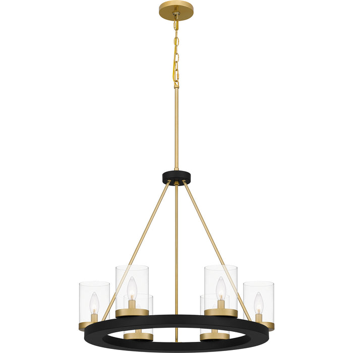 Quoizel GRL5026MBK Six Light Chandelier, Matte Black