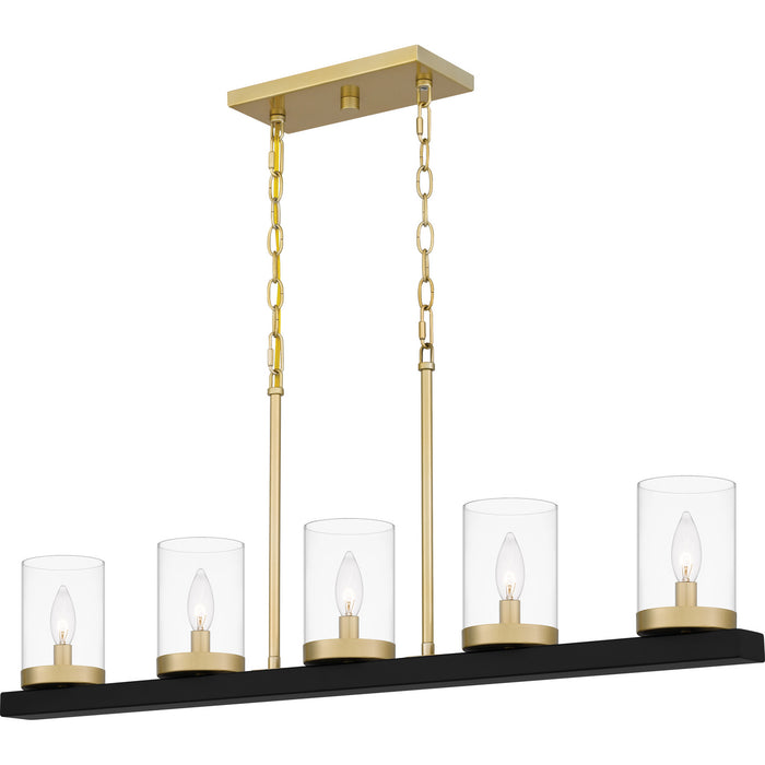 Quoizel GRL539MBK Five Light Island Chandelier, Matte Black