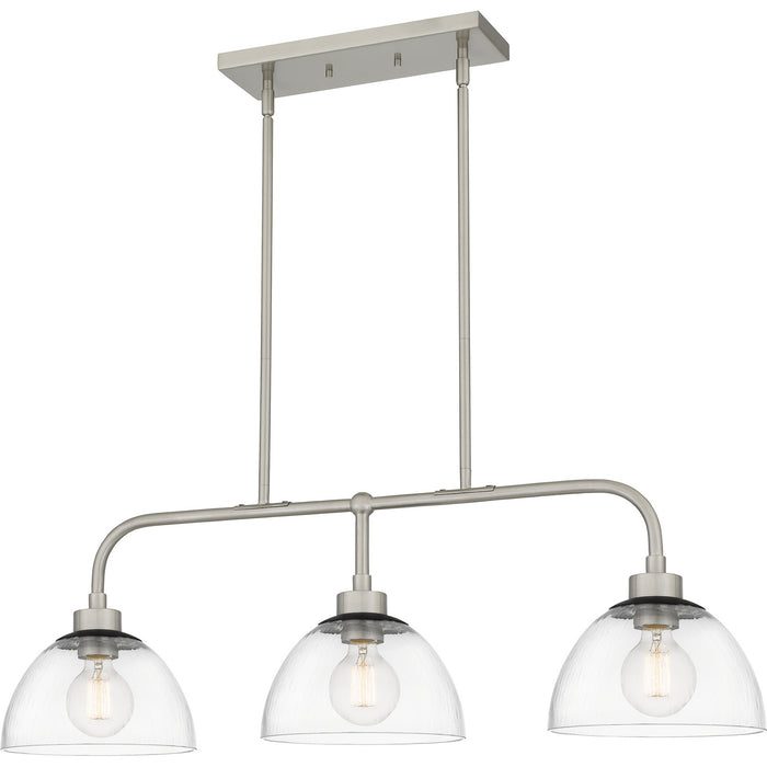 Quoizel HLY336BN Three Light Island Chandelier, Brushed Nickel