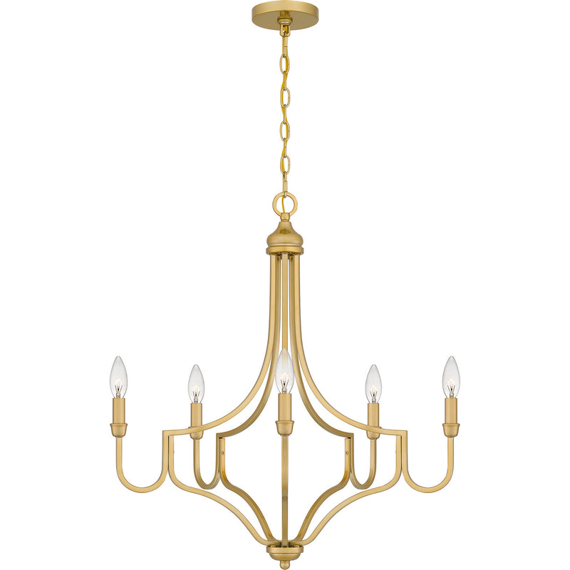 Quoizel MAB5026LG Five Light Chandelier, Light Gold