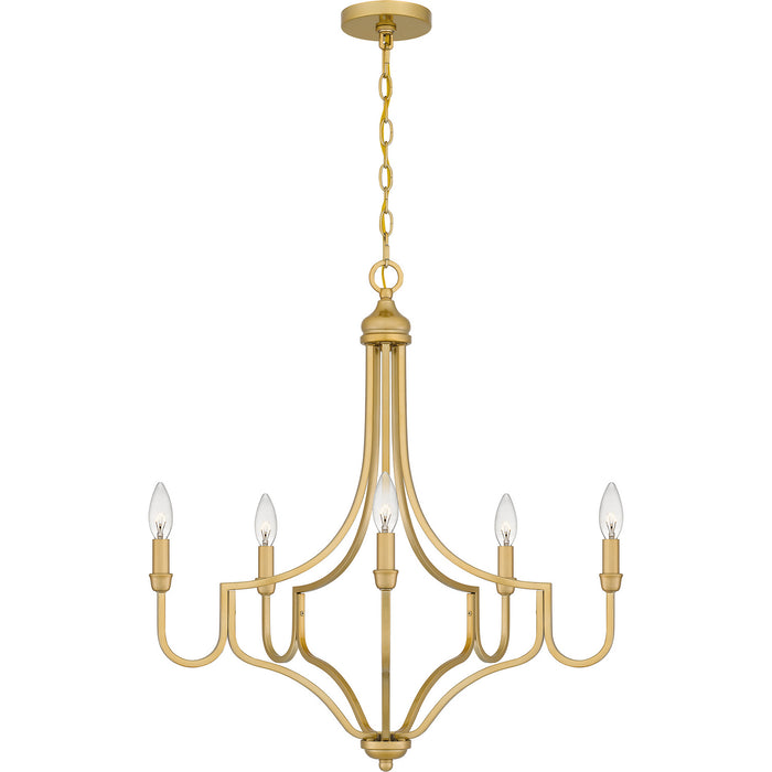 Quoizel MAB5026LG Five Light Chandelier, Light Gold