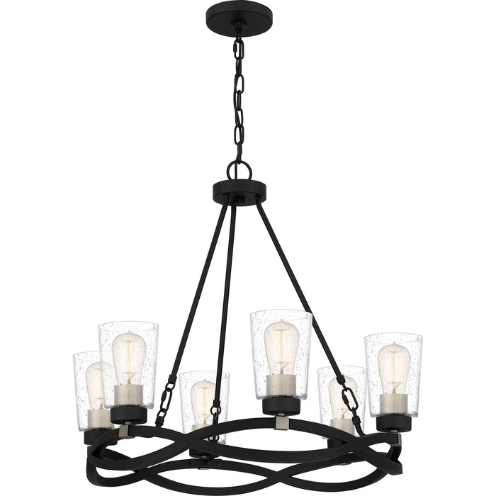 Quoizel OLK5025EK Six Light Chandelier, Earth Black