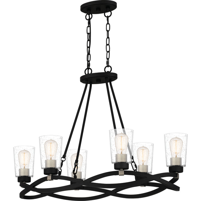 Quoizel OLK632EK Six Light Island Chandelier, Earth Black