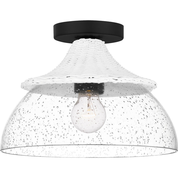 Quoizel OTN1712MBK One Light Semi Flush Mount, Matte Black