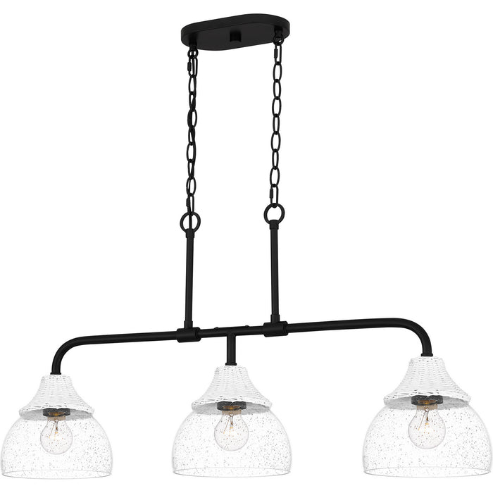 Quoizel OTN336MBK Three Light Island Chandelier, Matte Black