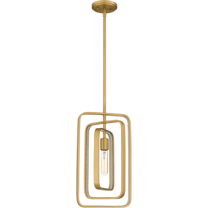 Quoizel PCDPR1510BWS One Light Mini Pendant, Brushed Weathered Brass