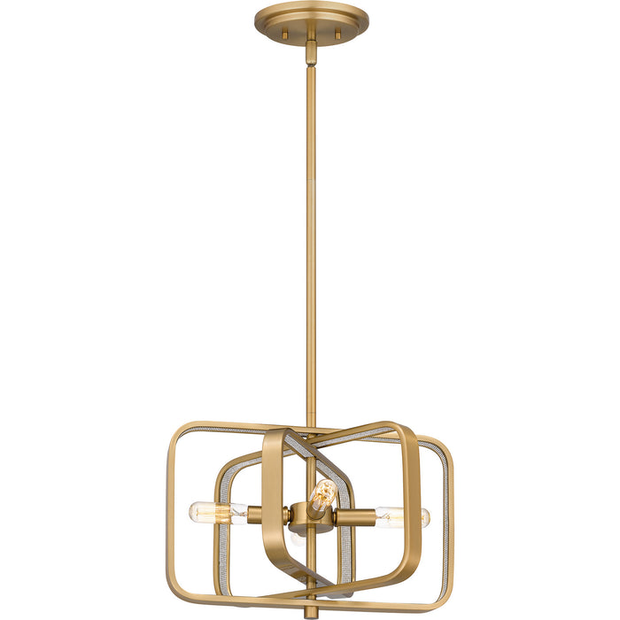 Quoizel PCDPR2814BWS Four Light Pendant, Brushed Weathered Brass
