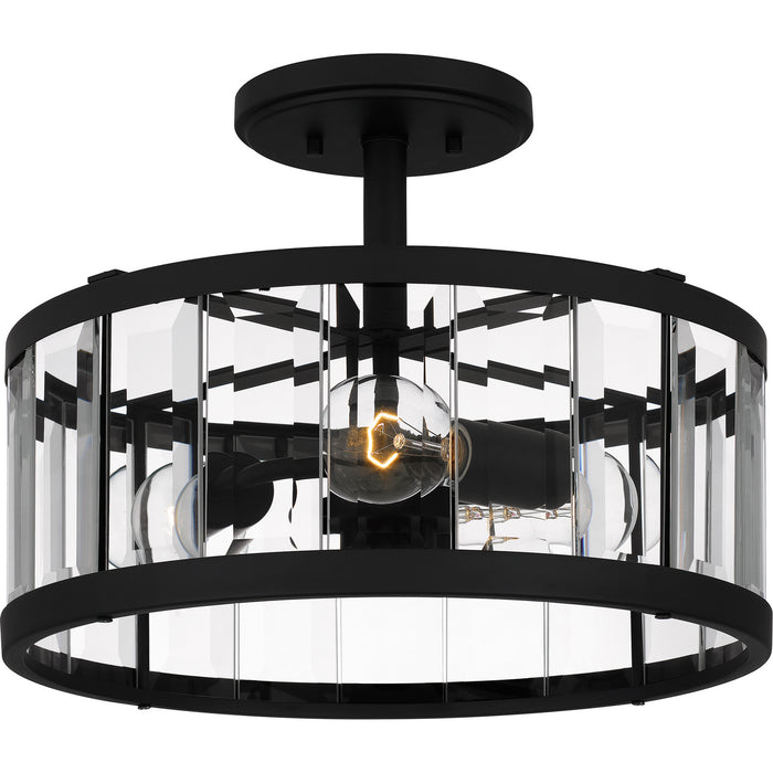 Quoizel PCLCA1715MBK Three Light Semi Flush Mount, Matte Black