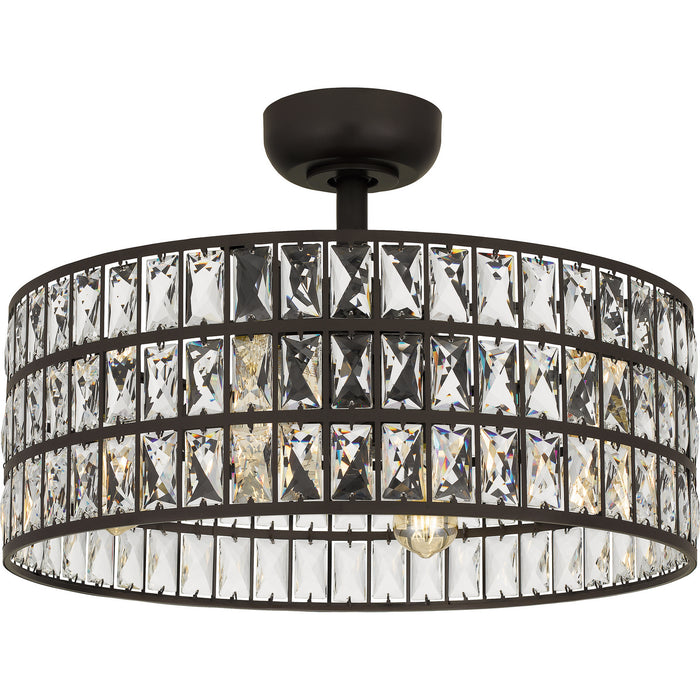 Quoizel QFA4046WT Four Light Fandelier, Western Bronze